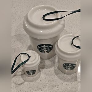 Starbucks 2016 White To-Go Cup Nesting Ornament Set